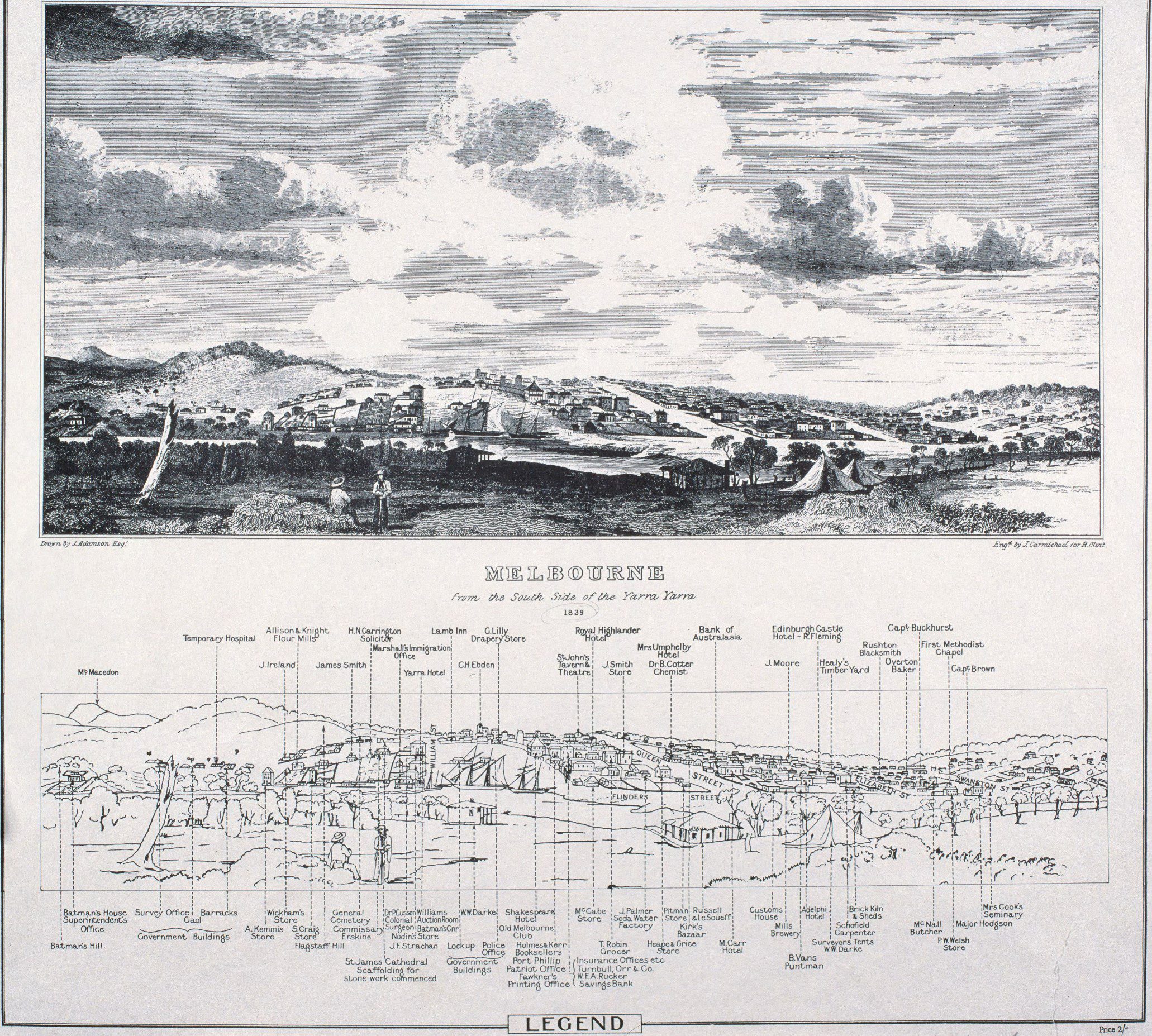 Melbourne from the south side of the Yarra River, 1839 - Framed Print - Image 5