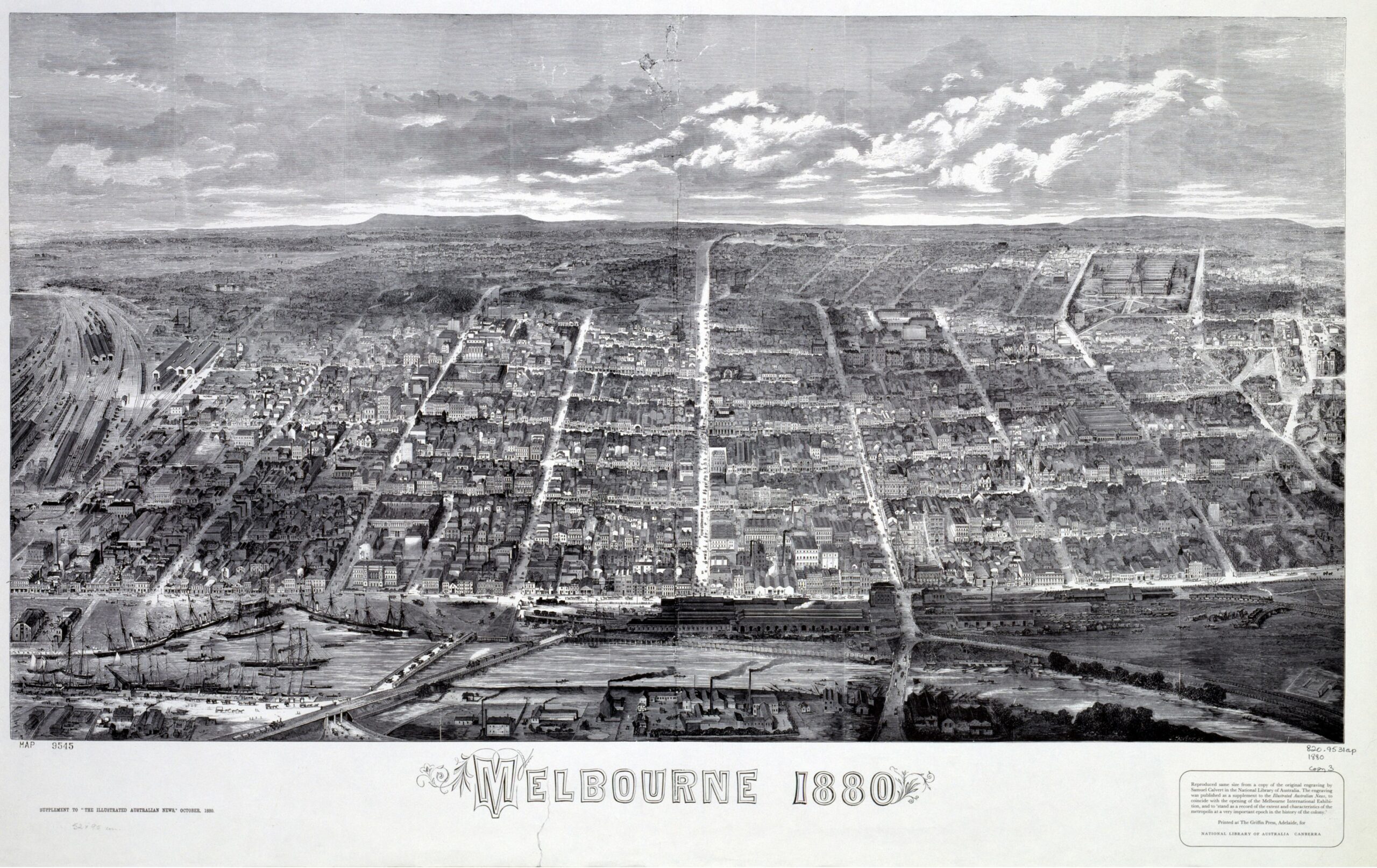Map of Melbourne, 1880 - Framed Print - Image 5