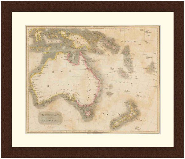 Map of New Holland and Asiatic Isles, 1814 - Framed Print - Image 3