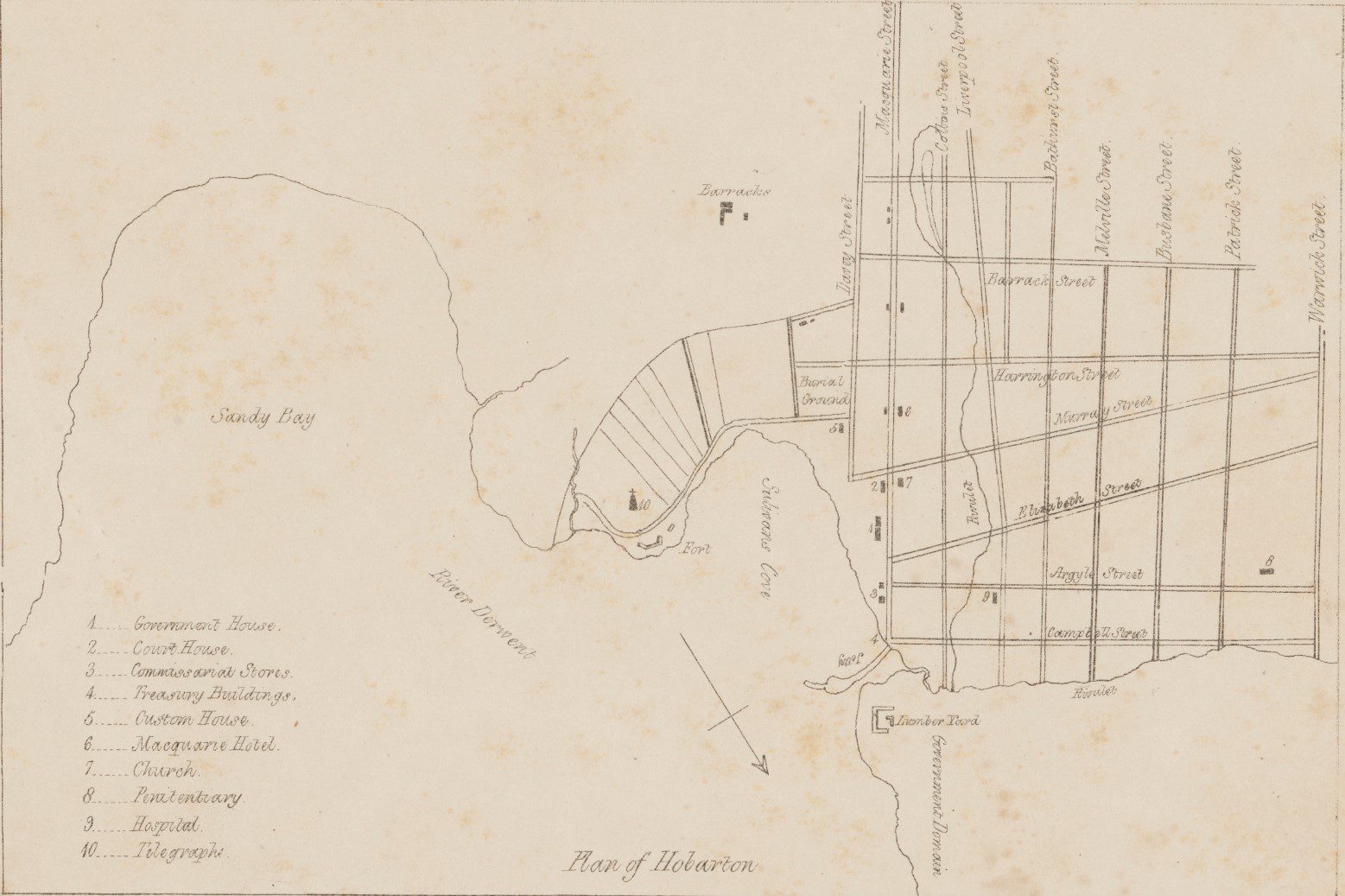 Plan of Hobarton (Hobart), 1848 - Framed Print - Image 5