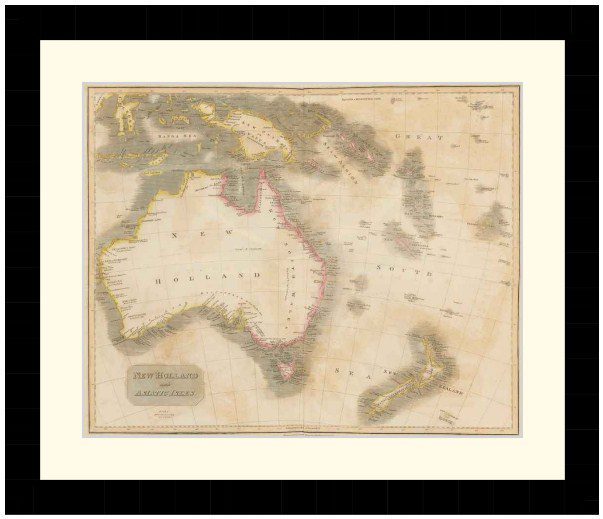 Map of New Holland and Asiatic Isles, 1814 - Framed Print - Image 4