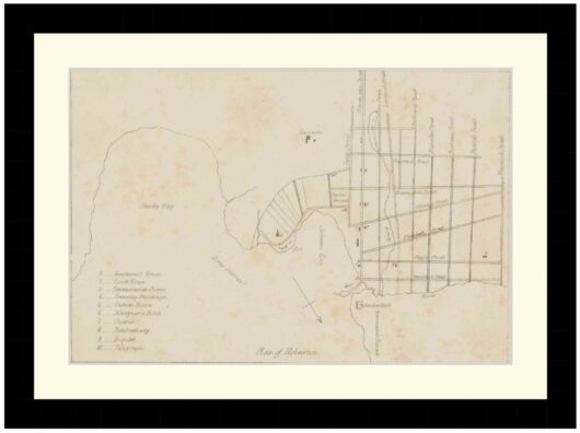 Plan of Hobarton (Hobart), 1848 - Framed Print