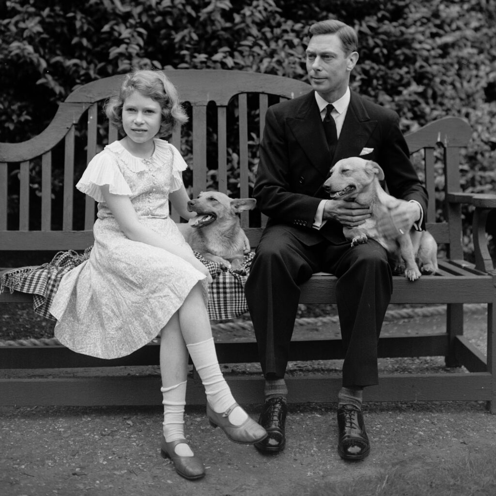 George VI with his young daughter Princess Elizabeth.