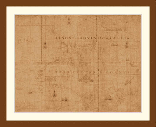 Map of Australia, New Guinea, New Zealand showing the results of Abel Tasman's voyages of 1642-3 and 1644 - Framed Print